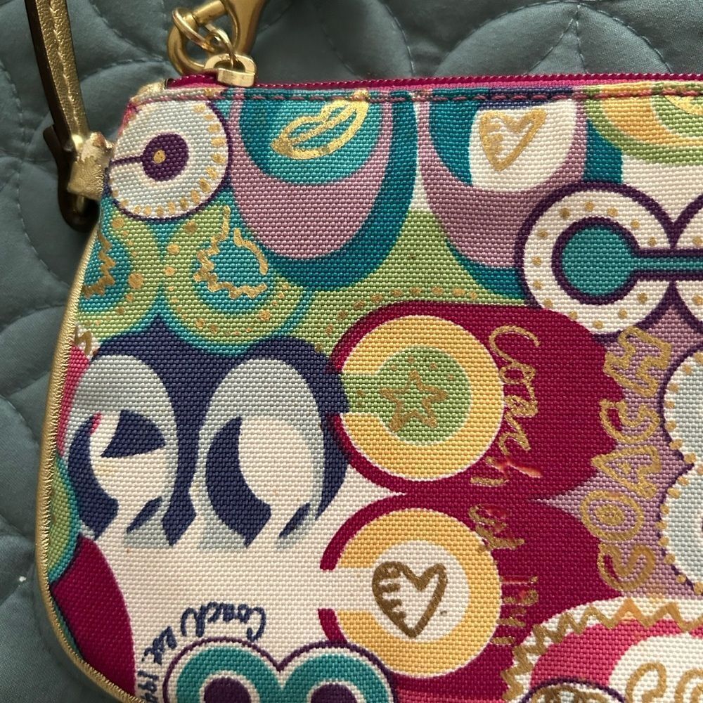 COACH Poppy Graffiti Wristlet - Picture 4 of 4